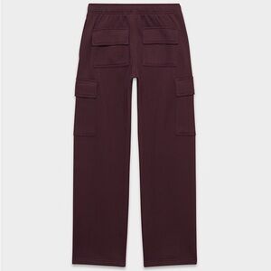 Women’s Cozy Sweatfleece Mega Cargo Pants Burgundy Medium Tall